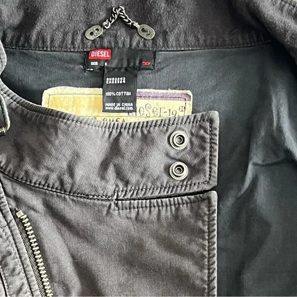 Diesel Grey Moto Jacket Size Small - Picture 11 of 12